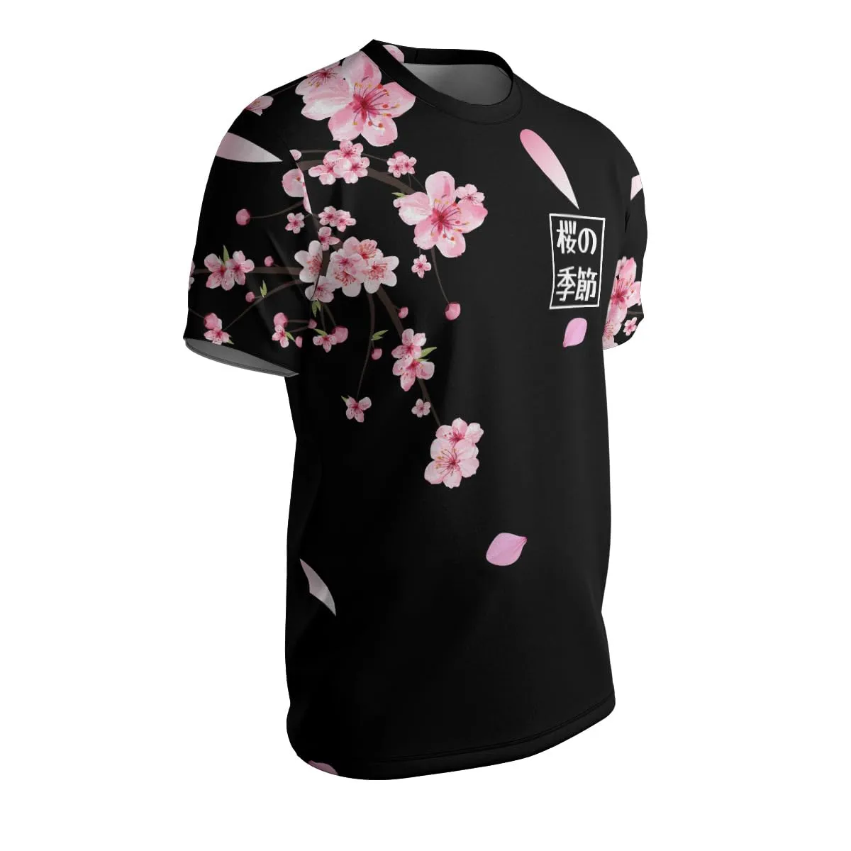 All Over Print Sakura T-Shirt 3D Japanese Shirt | Floral Anime Graphic Tee | Cherry Blossom Aesthetic | Japanese Streetwear Unisex Shirt (2XL)