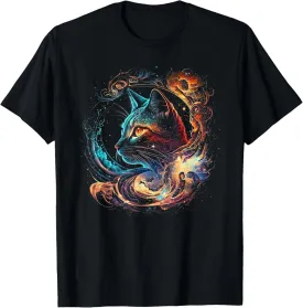 Cat In The Galaxy And Space Kitten Cat Head T-Shirt