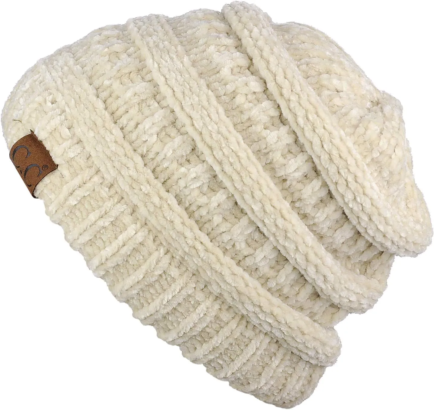 C.C Women's Chenille Soft Warm Thick Knit Beanie Cap Hat