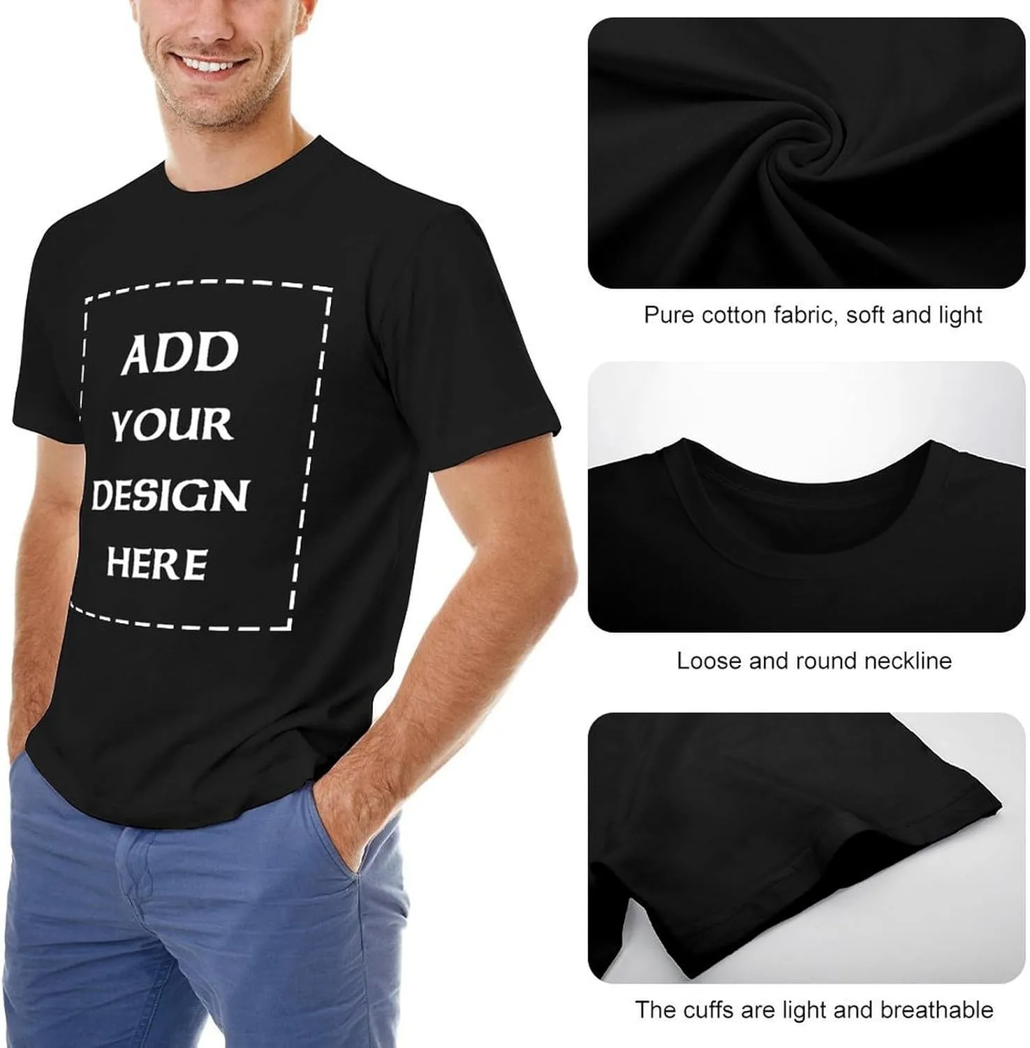 Custom t Shirt Design Your Own Image Text Personalized Adult Printing Shirts