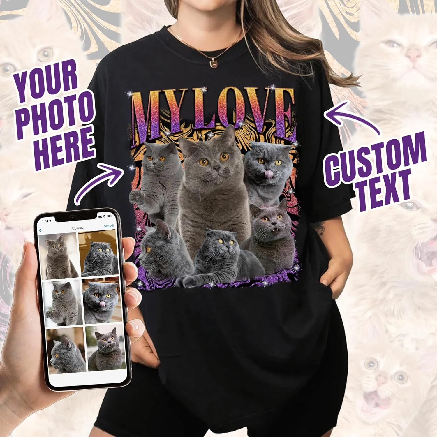 Custom Your Own Bootleg Rap Shirt Custom Picture Shirt Customized Vintage Graphic Tshirt Gift for Women Men