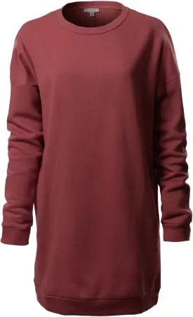 Design by Olivia Women's Casual Oversized Loose Fit Crewneck Long Sleeve Fleece Pullover Sweatshirts Tunic S~3X