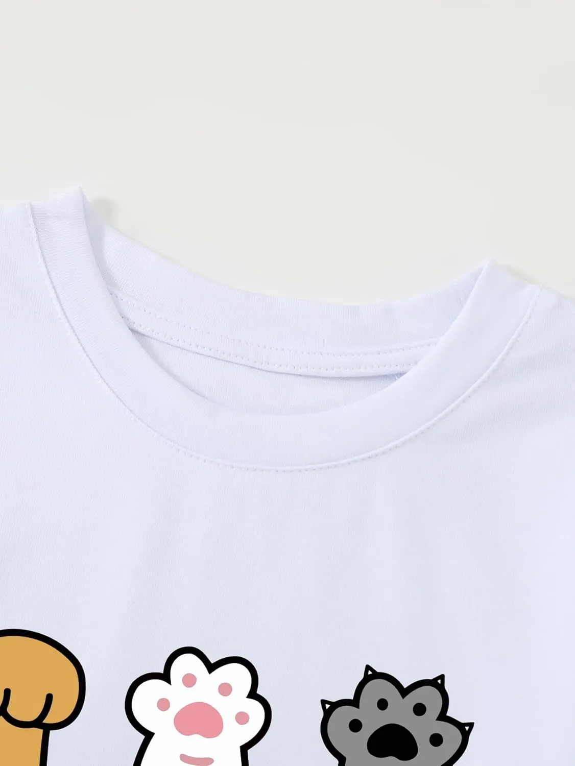Girl's Rock Paper Scissors Cute Paw Funny Cat T-Shirt