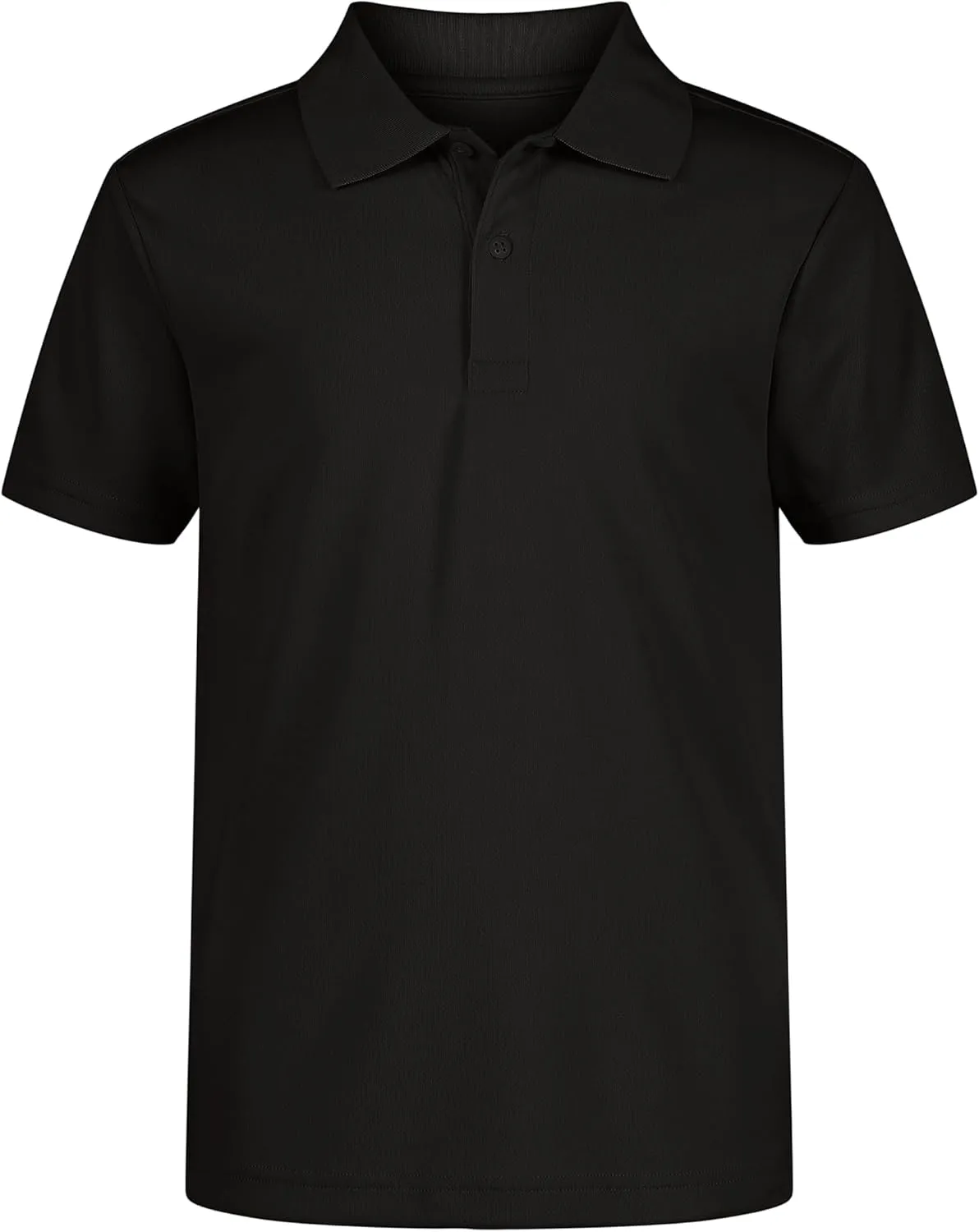IZOD Boys' School Uniform Short Sleeve Polo Shirt, Button Closure, Moisture Wicking Performance Material