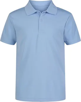 IZOD Boys' School Uniform Short Sleeve Polo Shirt, Button Closure, Moisture Wicking Performance Material