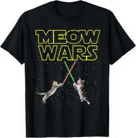 Meow Wars Cat T-Shirt - Funny Gifts For Cats Lovers