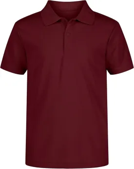 Nautica Boys' School Uniform Short Sleeve Polo Shirt, Button Closure, Moisture Wicking Performance Material