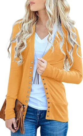 NENONA Women's Long Sleeve Lightweight Summer Cardigans Open Front Button Down Basic Soft Fall Fashion Outwear
