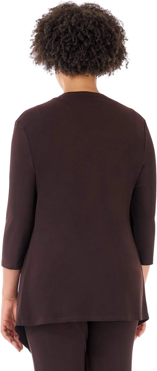 Rekucci Curvy Woman Travel in Style Plus Size Soft Knit Throw Over Jacket