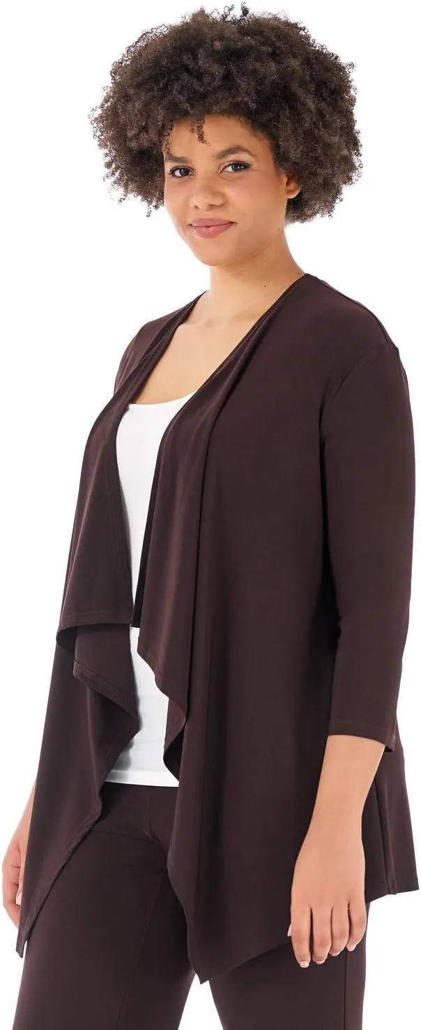 Rekucci Curvy Woman Travel in Style Plus Size Soft Knit Throw Over Jacket