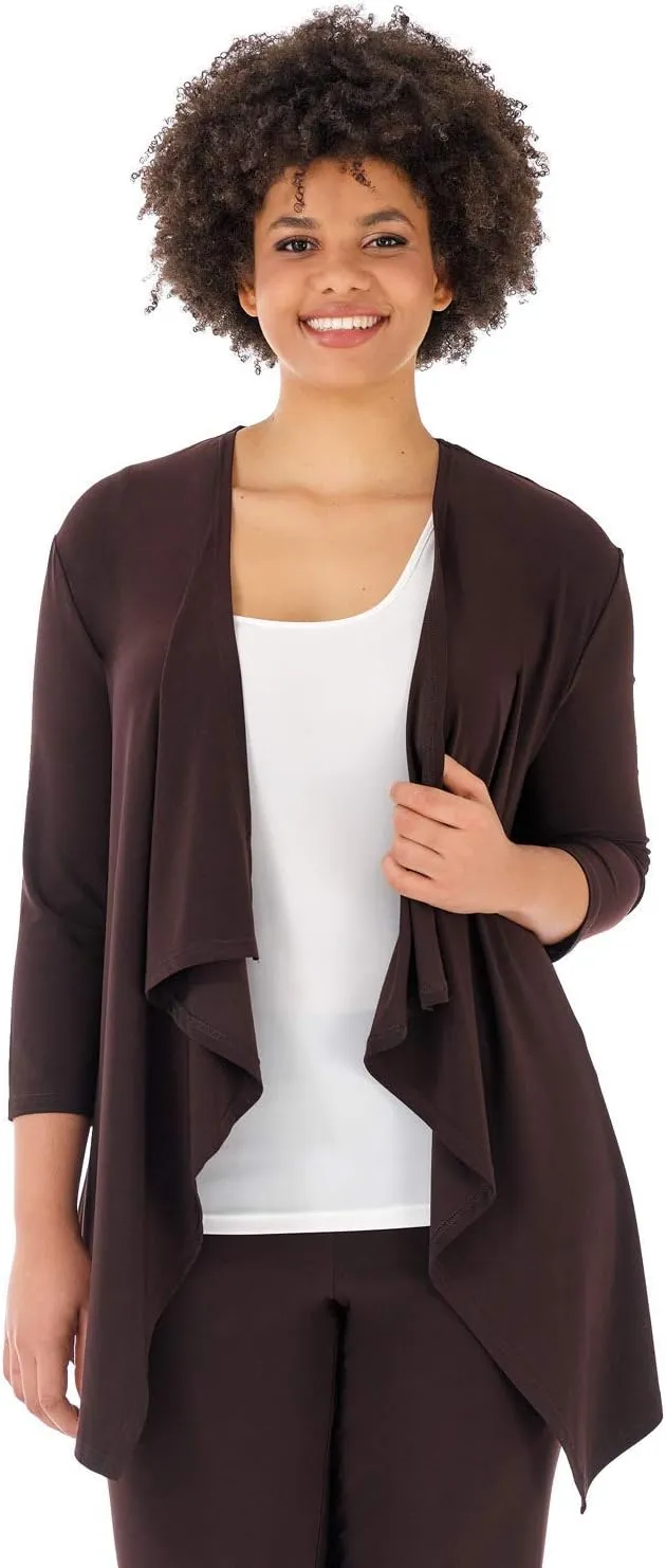 Rekucci Curvy Woman Travel in Style Plus Size Soft Knit Throw Over Jacket
