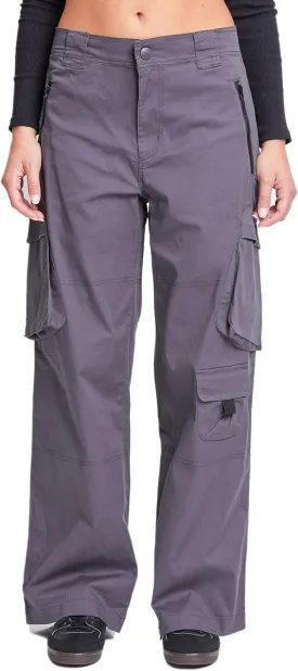 YMI Relaxed Fit Colored Cargo Utility Pant, Charcoal, S