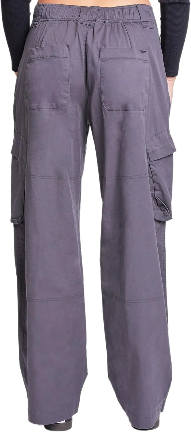 YMI Relaxed Fit Colored Cargo Utility Pant, Charcoal, S